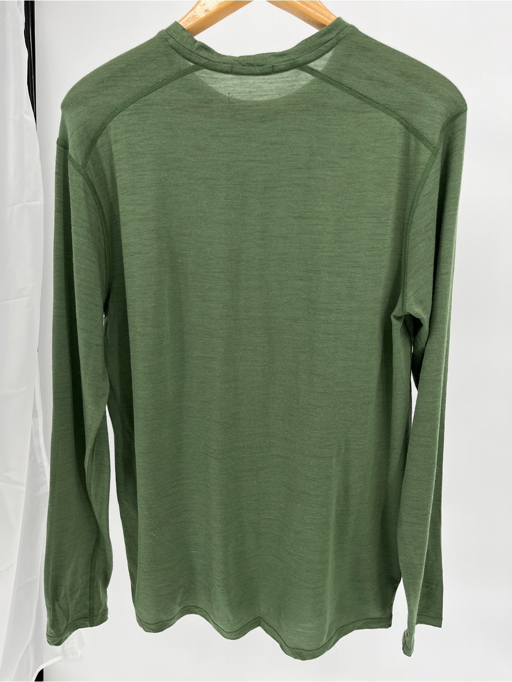 Smartwool Merino Wool Long Sleeve Base Layer Shirt Men’s L Green Hiking Outdoor - Picture 5 of 7